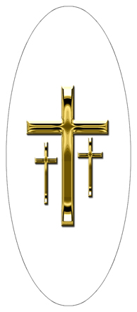 Gold 3 Crosses White